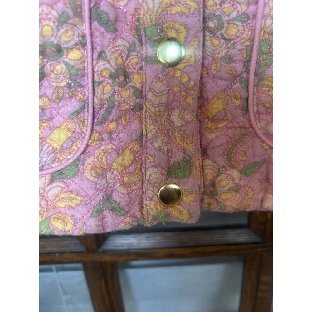 Louise Misha Jasmina Quilted Floral Jacket with Faux Fur Collar - Pink